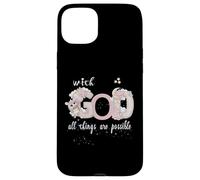 With God All Things Are Possibsible Baby Unicorn & Stars Custodia per iPhone 15 Plus