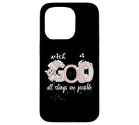 With God All Things Are Possibsible Baby Unicorn & Stars Custodia per iPhone 15 Pro