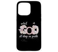 With God All Things Are Possibsible Baby Unicorn & Stars Custodia per iPhone 15 Pro Max