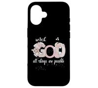 With God All Things Are Possibsible Baby Unicorn & Stars Custodia per iPhone 16