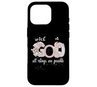 With God All Things Are Possibsible Baby Unicorn & Stars Custodia per iPhone 16 Pro