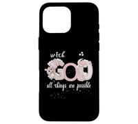 With God All Things Are Possibsible Baby Unicorn & Stars Custodia per iPhone 16 Pro Max