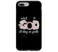 With God All Things Are Possibsible Baby Unicorn & Stars Custodia per iPhone 7 Plus/8 Plus