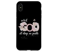 With God All Things Are Possibsible Baby Unicorn & Stars Custodia per iPhone XS Max