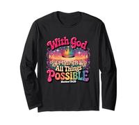 with God all Things Possible Matteo 19:26 Maglia a Manica
