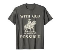 with God Christian Cowboy Bible Scripture Verse Maglietta
