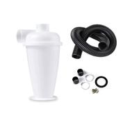 With hose Filtration Cyclone Dust Collector 50mm/2'' DIY Turbocharged Woodworking Filter Industrial Separator Collector Canister(3 meter hose+1 white)