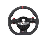 With Red Paddle RS Volant Lenkrad Half Perforated Leather Steering Wheel Compatible For Audi A6 A7 A4 B8 B8.5 B9 S3 S4 S5 S6 C7 Q8 RS3 RS6(With Heated)