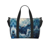 Within The Tides Print Travel Duffel Bags Weekender per le donne, borsa da trasporto leggera, borsa per oggetti personali, Nero , Taglia unica