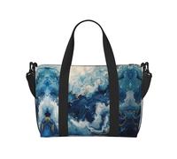 Within The Tides Print Versatile borsa da viaggio da palestra, ideale per affari, sport, soggiorni nel fine settimana, nero, Taglia unica