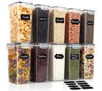 Withosent 10 contenitori con coperchio da 2 l, contenitore ermetico, in plastica, contenitore per cereali, set di contenitori