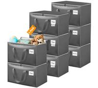 Withosent 100L Borsa Portaoggetti Grande, 8 Pezzi Impermeabile Borse di Stoccaggio Trasloco con Cerniera e Maniglia, Pieghevole Scatole Armadio Viaggio per Vestiti, Coperte, Trapunte, Grigio