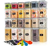 Withosent 24 contenitori con coperchio, contenitore ermetico, in plastica, contenitore per cereali, set di contenitori per la conservazione (2 l, 1,4 l 0,8 l)