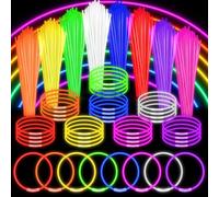 Withosent Braccialetti Luminosi Fluorescenti 150 Fluo Party Kit - 8 Colori Bambini Adulti Starlight Bastoni e 150 Connettori per Bracciali Gadget per Comleanno Feste Carnevale Capodanno Pasqua