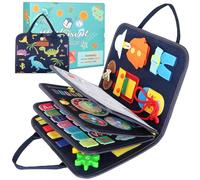 Withosent Busy Board per Bambini, 5 Strati Giochi Montessori, Pannello Sensoriale Montessori, Giochi Educativi 3 4 Anni con Fibbie, Cerniere, Lacci, Bottoni,