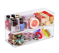 Withosent Porta Trucchi Set, 2pcs Acrilico Make Up Organizer Trucch Impilabile Organizzatore Cassetti, Portatrucchi Organizzatore Trasparente per Cosmetici, Cancelleria e Gioielli