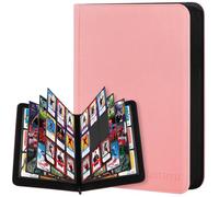 WITHYU Album da Collezione per Carte - 30 Pagine Capienza 540 Carte, Portacarte Impermeabile e Antiumido con Tasche a Inserimento Laterale per TCG/Gioco/Sportive, Design senza Anelli (Rosa)