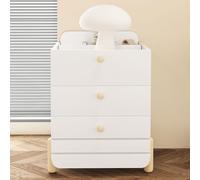 Witimisy Comodino con 3 cassetti con ripiani, design silenzioso, piedini in legno, spazio per il soggiorno e la camera da letto, 64 x 40 x 83 cm (bianco)