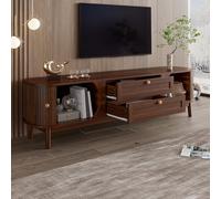 Witimisy Mobile per TV effetto legno con cassetti e vani portaoggetti | Mobile basso moderno con angoli arrotondati e gambe in legno stabili | molto spazio per un soggiorno sicuro | 170 x 39,5 x 46 cm