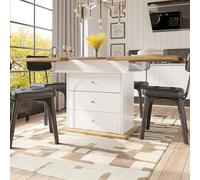 Witimisy Tavolo da pranzo telescopico, tavolo da cucina pieghevole per 4-6 persone, design minimalista, per cucina e soggiorno, 140 x 80 x 75 cm (bianco)