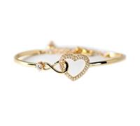 WitmAn Always in My Heart - Bracciale Cuore Infinito, Bracciale per Donne e Ragazze, Bracciale Ispiratore Infinito per Mia Figlia, Bracciale Regolabile in Argento Sterling 925 Placcato Oro (Gold)