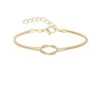 WitmAn Bracciale Infinito con Catena Serpente con Nodo d'Amore, Bracciale con Nodo Madre Figlia, Bracciale in Argento Sterling 925 Placcato Oro per Donna (Gold)