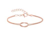 WitmAn Bracciale Infinito con Catena Serpente con Nodo d'Amore, Bracciale con Nodo Madre Figlia, Bracciale in Argento Sterling 925 Placcato Oro per Donna (Rose Gold)