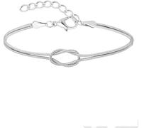 WitmAn Bracciale Infinito con Catena Serpente con Nodo d'Amore, Bracciale con Nodo Madre Figlia, Bracciale in Argento Sterling 925 Placcato Oro per Donna (Silver)