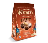 WITOR’S - Crispy - Cioccolatini Ripieni con Cuore di Crema e Cereali - Praline Assortite di Cioccolato Finissimo - Snack Dolci di Cioccolato al Latte e Cioccolato Fondente - Busta 200gr