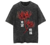 Witorya Maglietta vintage Tokyo Ghoul, Ken Kaneki, grafica anime, a maniche corte, per uomo e donna, Summe, C, 3XL