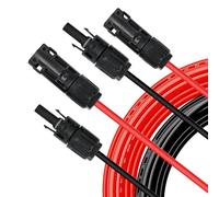 Witproton Cavo solare 6 mm² 5 m, 1500 V, prolunga cavo PV 10 AWG, spina solare IP68 con chiusura, cavo di collegamento solare rosso e nero (5 m 6 mm2)
