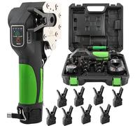 Witriolik Cartellatrice Elettrica Batteria Strumento,con Luci a LED,espansore in rame professionale,design a cono eccentrico a 45°,metrico e pollice 2 in 1,per svasare Senza Fili,strumento(8chucks)