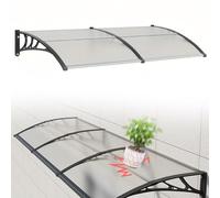 Witriolik Pensilina da Esterno,Pensilina Tettoia per porta di casa,trasparente e alluminio da 5mm,Tettoia ad arco,supporto in PP,Protezione UV,Pioggia,Neve e Sole,per Patio,Porta,Finestra 80 * 160cm