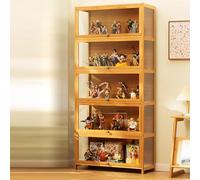 Witriolik Vetrina curio Multi step collezionismo vetrina espositiva vetrinetta Struttura bambù Naturale Design della Porta dell'Armadio a ribalta organizer per giocattoli scaffale e scaffalatura