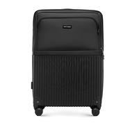 WITTCHEN AXIS | L 76x51x27 cm | Valigia grande da viaggio | Ibrido ABS Nylon con tasca con zip Lucchetto TSA Manico telescopico Ruote 360° Valigia rigida leggera | Nero