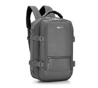 WITTCHEN City | zaino da aereo compatto | impermeabile | bagaglio a mano | borsa urbana | zaino da lavoro | spallacci regolabili | poliestere resistente | 37 × 28 × 12 cm | colore: grigio