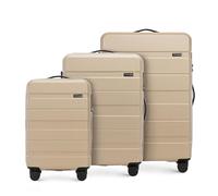WITTCHEN COMODO Line Set di valigie Valigia da viaggio Bagaglio rigido in ABS Lucchetto TSA Taglia (S+M+L) Beige