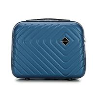 WITTCHEN Necessaire da viaggio Custodia per cosmetici Valigia da viaggio Bagaglio a mano Valigia cabina Valigia in ABS Borsa da toilette Rigido Cube Line Blu scuro