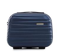 WITTCHEN Necessaire da viaggio Custodia per cosmetici Valigia da viaggio Bagaglio a mano Valigia cabina Valigia ABS Borsa da toilette Rigido Groove Line blu navy Ryanair/ITA Airways/easyJet