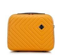 WITTCHEN Necessaire da viaggio Custodia per cosmetici Valigia da viaggio Bagaglio a mano Valigia cabina Valigia in ABS Borsa da toilette Rigido Cube Line Arancione