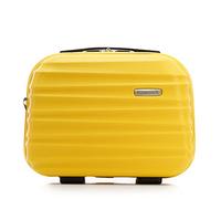WITTCHEN Necessaire da viaggio Custodia per cosmetici Valigia da viaggio Bagaglio a mano Valigia cabina Valigia ABS Borsa da toilette Rigido Groove Line giallo Ryanair/ITA Airways/easyJet