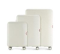 WITTCHEN Set di 3 valigie Trolley resistente in policarbonato 4 ruote girevoli TSA Combination Lock Set di bagagli bagaglio a mano Chiusura a combinazione TSA GL Style bianco