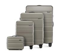 WITTCHEN set di 4 valigie con custodia per cosmetici trolley bagaglio a mano in ABS con 4 ruote spinner chiusura a combinazione maniglia telescopica Comodo Line Oro