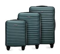 WITTCHEN Skyspeed Line Set di 3 valigie Valigia da viaggio Rolling Trolley Bagaglio a mano rigide in ABS con serratura a combinazione Manico telescopico 4 ruote verde Ryanair/ITA Airways