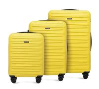 WITTCHEN Skyspeed Line Set di 3 valigie Valigia da viaggio Rolling Trolley Bagaglio a mano rigide in ABS con serratura a combinazione Manico telescopico 4 ruote Giallo Ryanair/ITA Airways