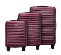 WITTCHEN Skyspeed Line Set di 3 valigie Valigia da viaggio Rolling Trolley Bagaglio a mano rigide in ABS con serratura a combinazione Manico telescopico 4 ruote Marrone Ryanair/ITA Airways
