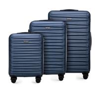 WITTCHEN Skyspeed Line Set di 3 valigie Valigia da viaggio Rolling Trolley Bagaglio a mano rigide in ABS con serratura a combinazione Manico telescopico 4 ruote blu navy Ryanair/ITA Airways