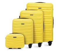 WITTCHEN Skyspeed Line Set di 4 valigie con custodia per cosmetici Valigia da viaggio trolley bagaglio a mano rigida ABS chiusura a combinazione manico telescopico 4 ruote giallo Ryanair/ITA Airways