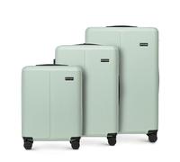 WITTCHEN Stripes Line Set di valigie 3 pezzi | (36/65/96 L) in ABS rigido, 4 ruote 360°, lucchetto a combinazione & manico telescopico | Valigia cabina/media/grande - Colore: Verde menta