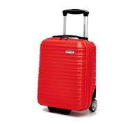 WITTCHEN Trolley Cabina Universale Bagaglio a Mano Valigia Piccola Rigida ABS Manico Telescopico 2 Ruote Groove Line | Rosso Ryanair/ITA Airways/easyJet